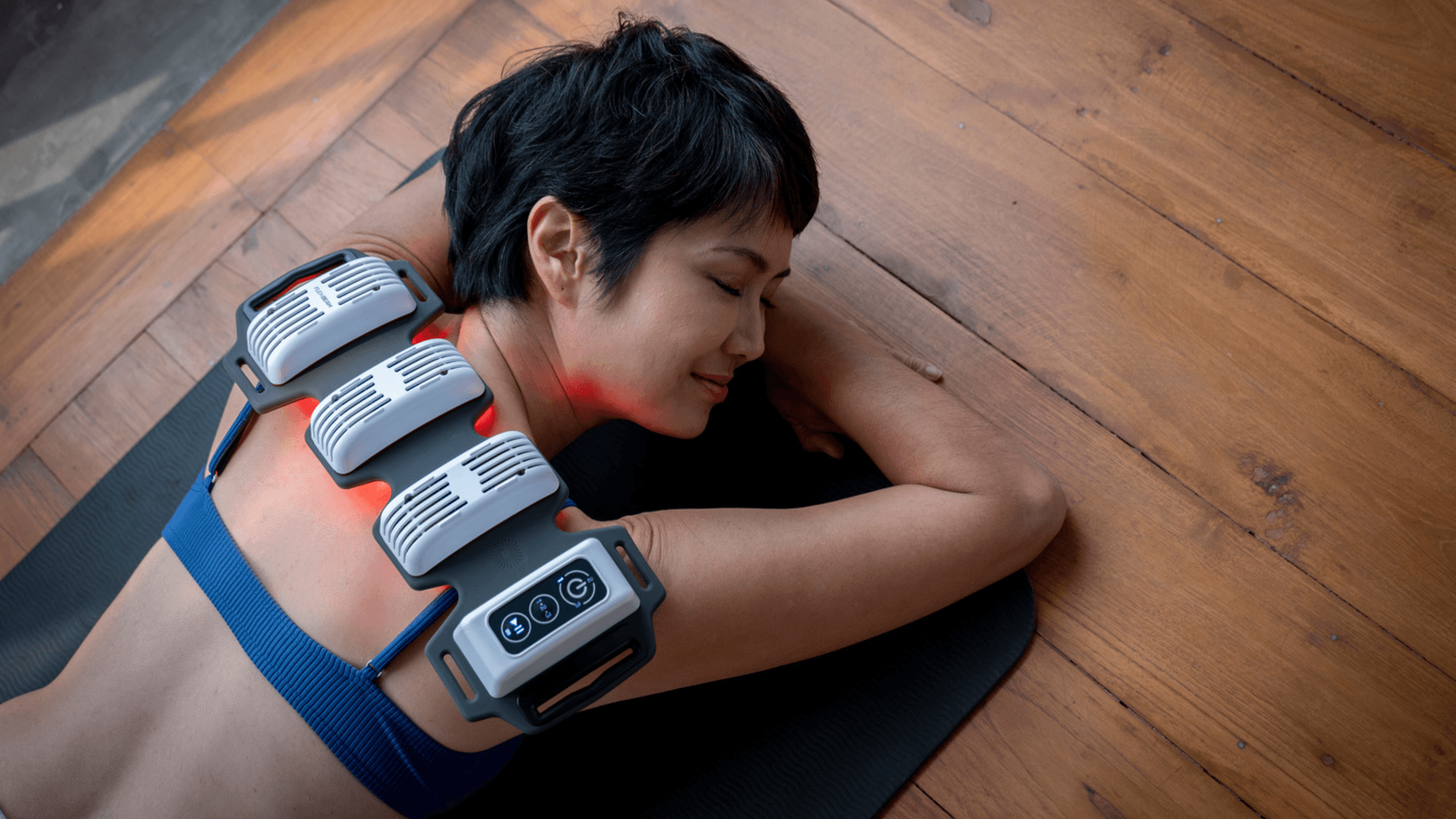 Illustrasjon av person som får mer energi av rødlysterapi