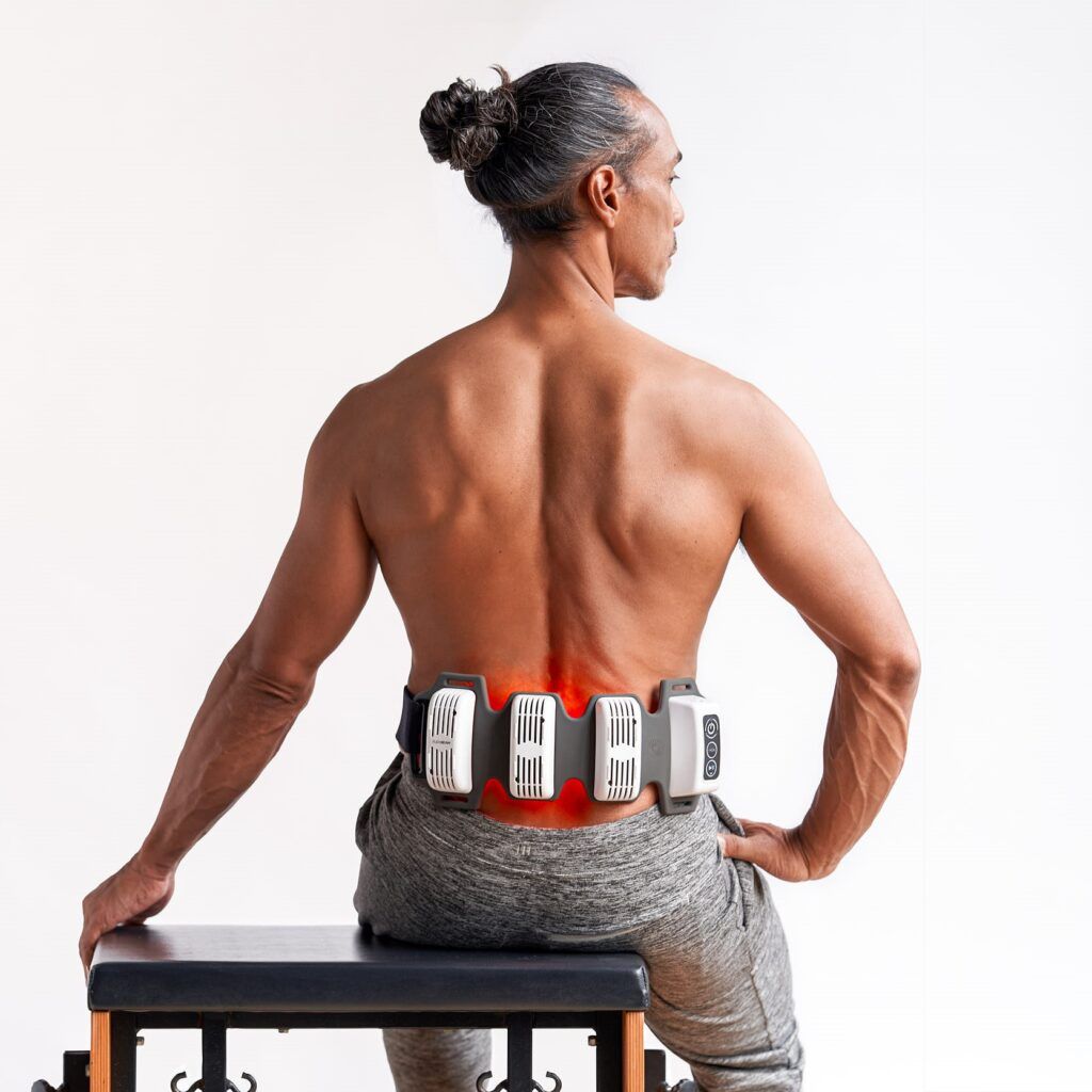 man wearing flexbeam directly on his skin