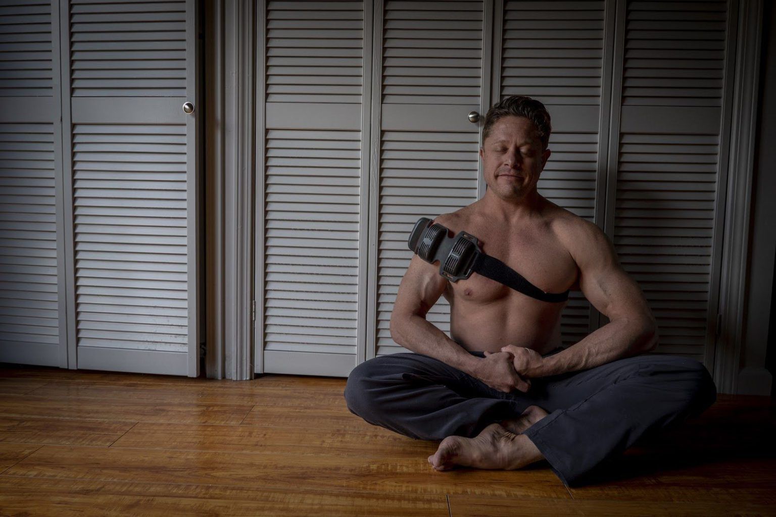 man meditating with flexbeam